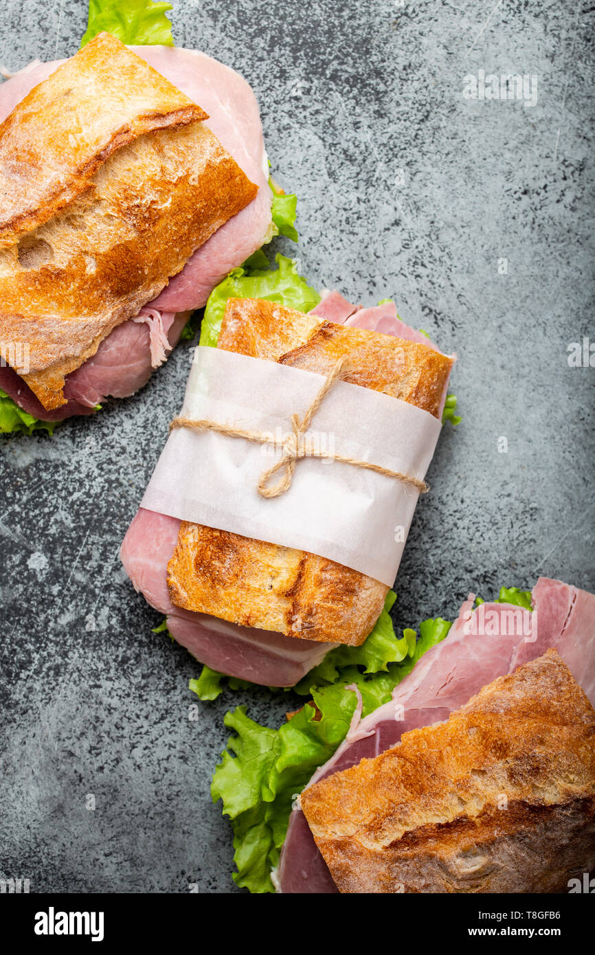 Frisches ciabatta Sandwiches zum Mittagessen Stockfoto