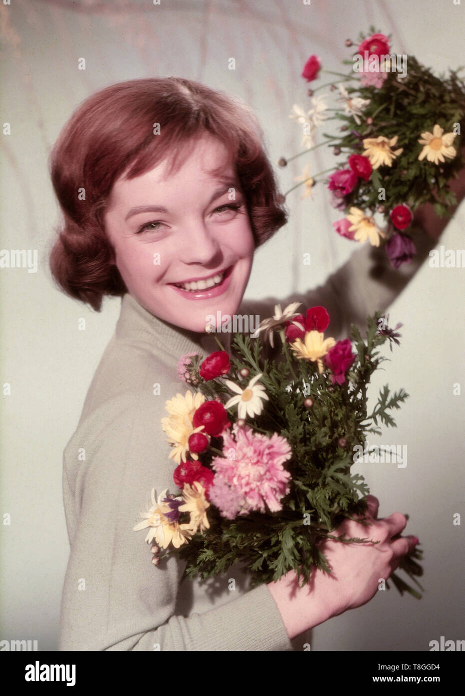 Romy Schneider, die deutsche Plant, Deutschland 1950er Jahre. Die deutsche Schauspielerin Romy Schneider, Deutschland 1950. Stockfoto