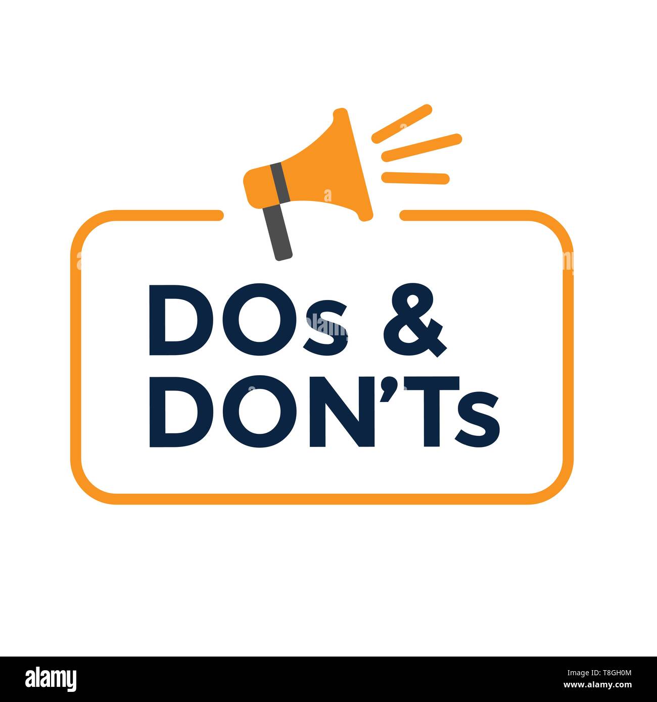 Was du tun und was du nicht tun oder Gute und Schlechte Symbole mit positiven und negativen Symbole Stock Vektor