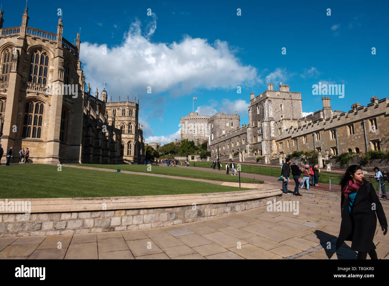 Schloss Windsor, Windsor, Berkshire, England, Vereinigtes Königreich, 4. Mai 2019. Großer Tag zu besuchen oder in den Urlaub fahren, nur vor dem Königlichen Geburt Stockfoto