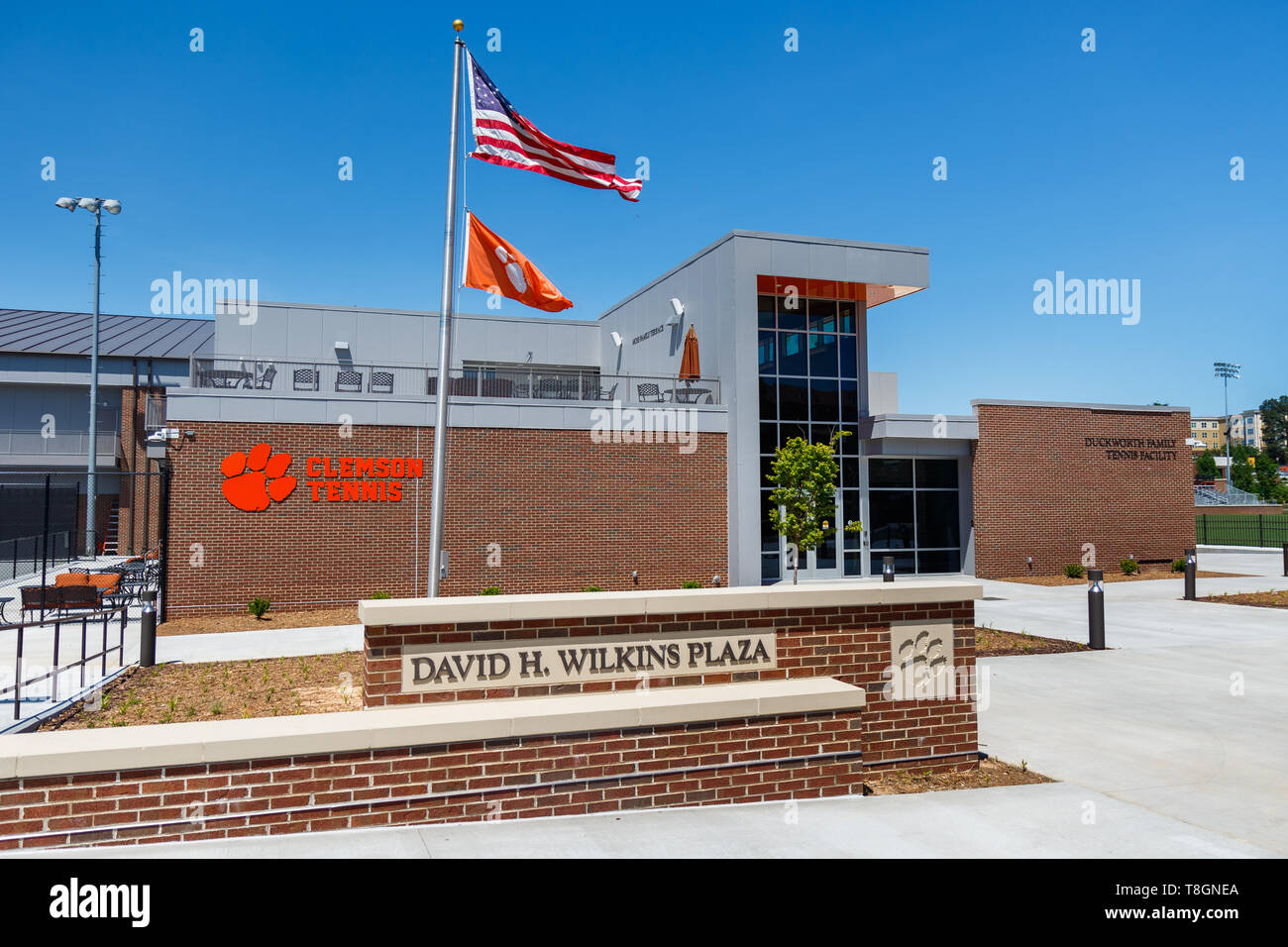 CLEMSON, SC, USA - Mai 2: Hoke Sloan Tennis Center an der Clemson Universität am 2. Mai 2019 in Clemson, South Carolina. Stockfoto