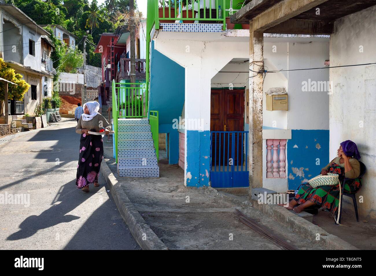 Frankreich, Insel Mayotte (französische überseeische Departements), Grande Terre, Sada, street scene Stockfoto