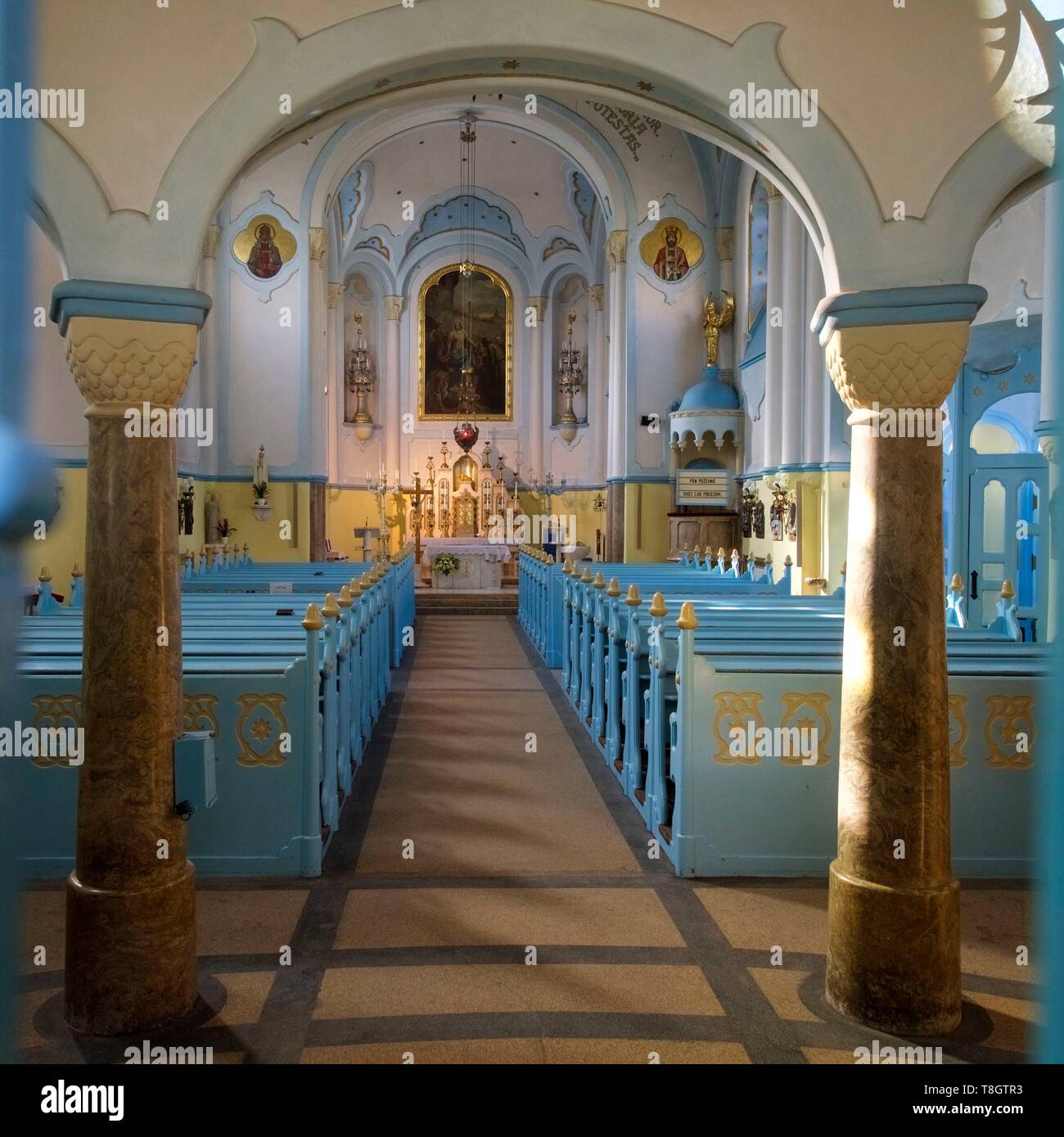 Die Slowakei, Bratislava, Kirche St. Elisabeth, auch bekannt als die Blaue Kirche, die 1913 geweiht und von Budapest Architekt Edmund Lechner im ungarischen Jugendstil erbaut Stockfoto