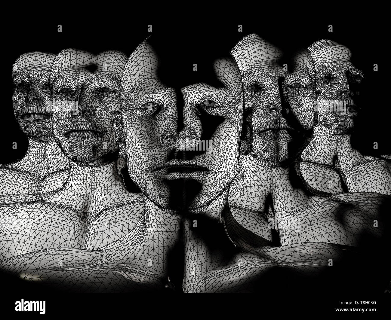 Cgi (Computer Generated image)/Illustration: Symbolbild: Digitalisierung, Kuenstliche Intelligenz (KI, AI), Cyberspace, Roboter, Bionik (nur fuer Rot Stockfoto