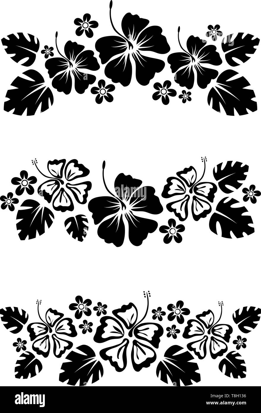 Satz von drei Vektor abstrakte Florale für Design Stock Vektor