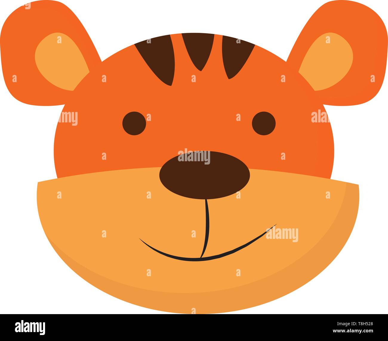Ein kleines, niedliches Baby Tiger in orange und braune Farbe, Vector, Farbe, Zeichnung oder Abbildung. Stock Vektor