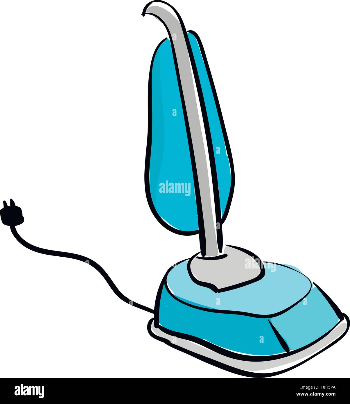 Einen kleinen Staubsauger in blauer Farbe mit einem Schalter an die Macht, Vector, Farbe, Zeichnung oder Abbildung. Stock Vektor