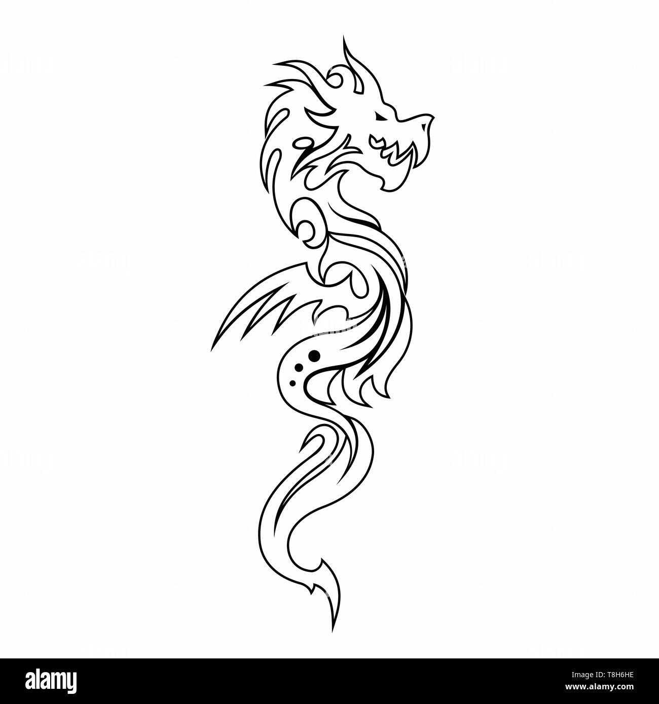 Wunderbar Drachen Tattoo Einfach Ebenbild