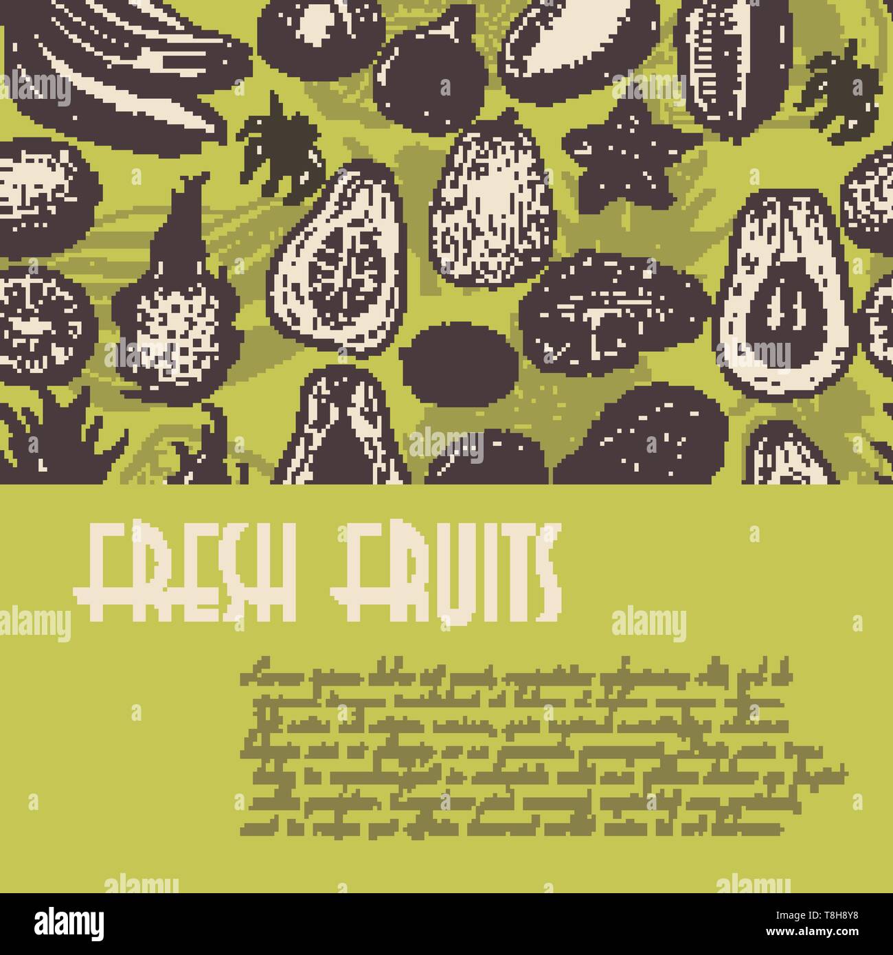 Nahtlose Hintergrund mit Früchten, die für das Restaurant Industrie und Märkten ideal ist. Vector Illustration für Ihr Design Stock Vektor