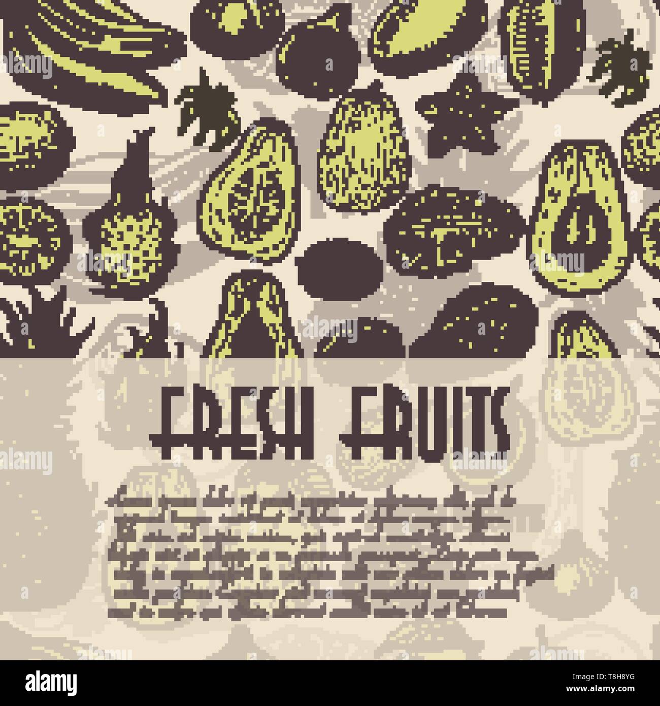 Nahtlose Hintergrund mit Früchten, die für das Restaurant Industrie und Märkten ideal ist. Vector Illustration für Ihr Design Stock Vektor