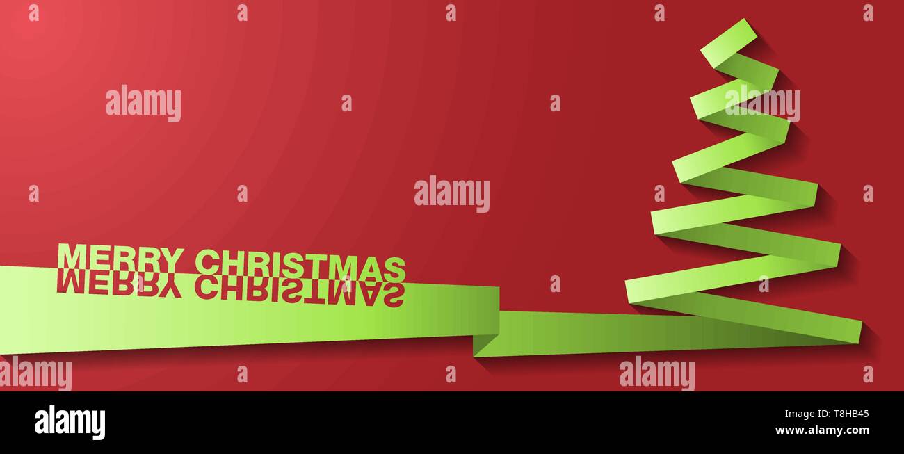 Weihnachtsbaum Papier Vektor Karte Stock Vektor
