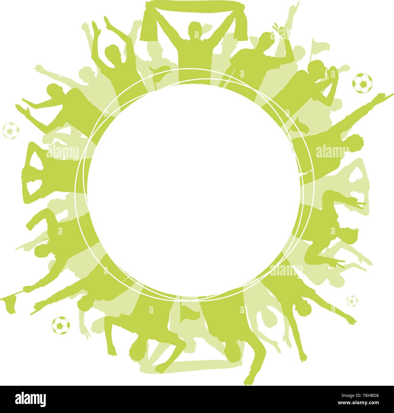 Fußball-Fans silhouette Banner Button Stock Vektor