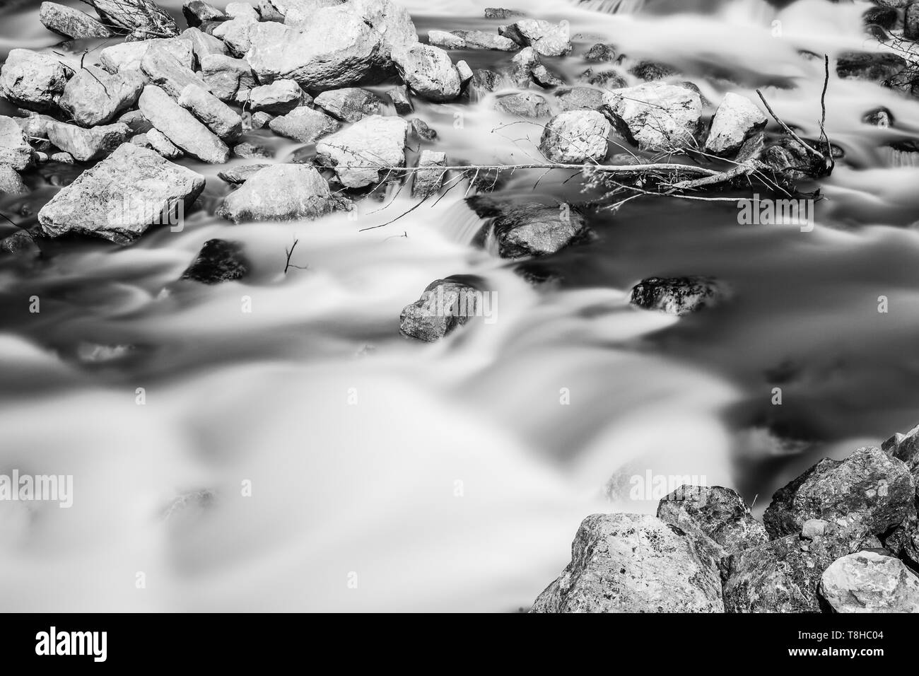 Schnelle Mountain River im Frühjahr Stockfoto