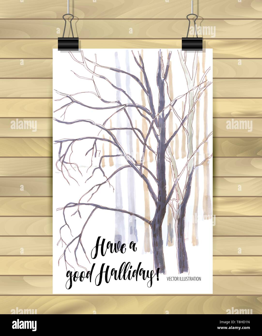 Hand gezeichneten Baum auf weißem Hintergrund. Skizze, Vector Hand gezeichneten Baum auf weißem Hintergrund. Skizze, Vector