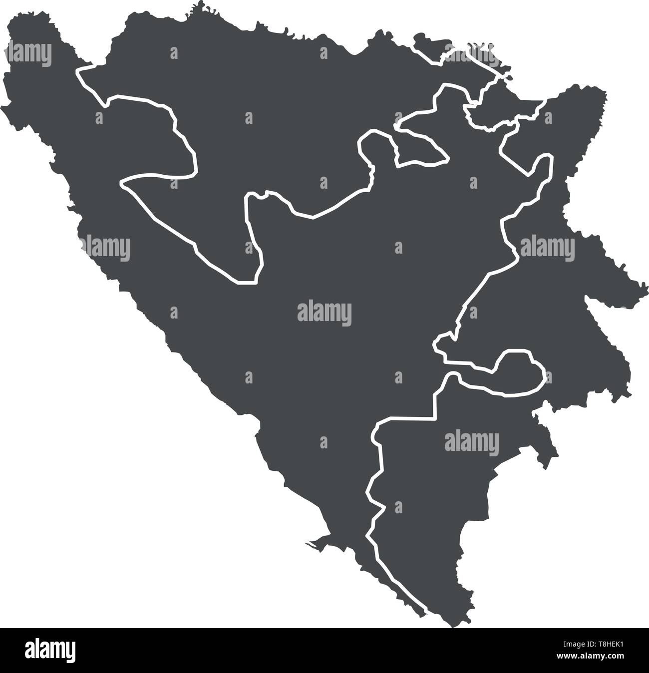 Bosnien und Herzegowina Karte Stock Vektor