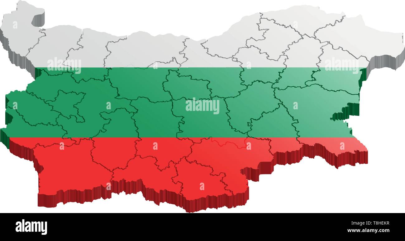 Bulgarien Karte 3d Stock Vektor