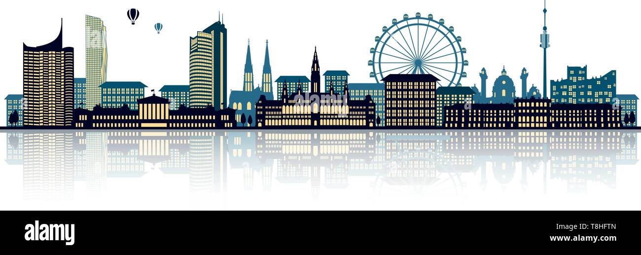 Skyline von Wien Stock Vektor