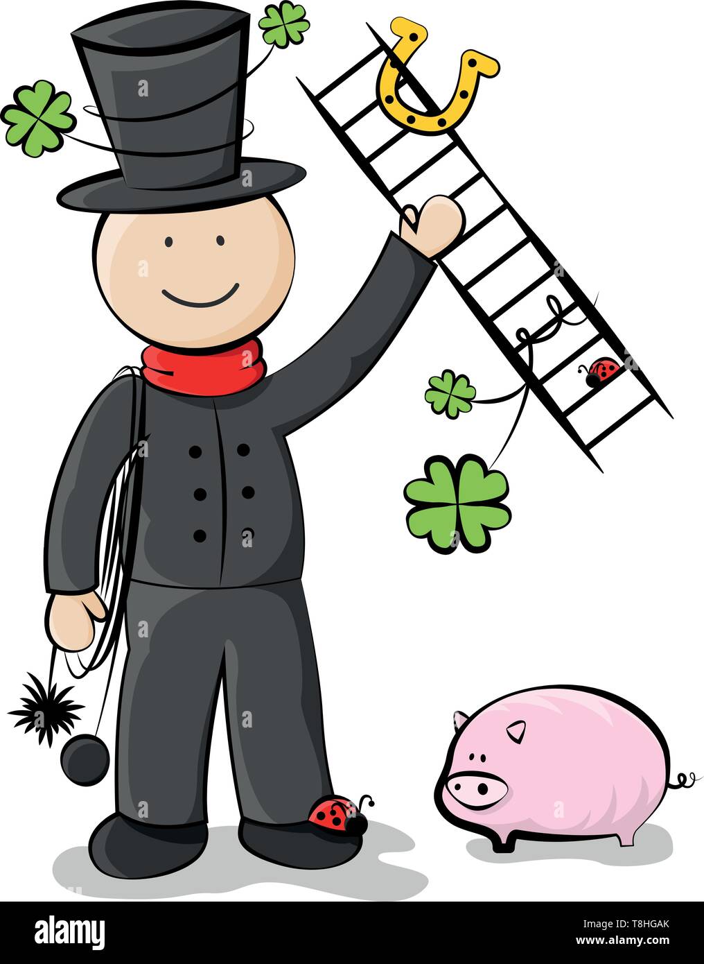 Neues Jahr Schornsteinfeger Vektor Stock-Vektorgrafik - Alamy