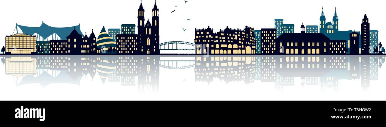 Magdeburg skyline (deutsche Stadt) Stock Vektor