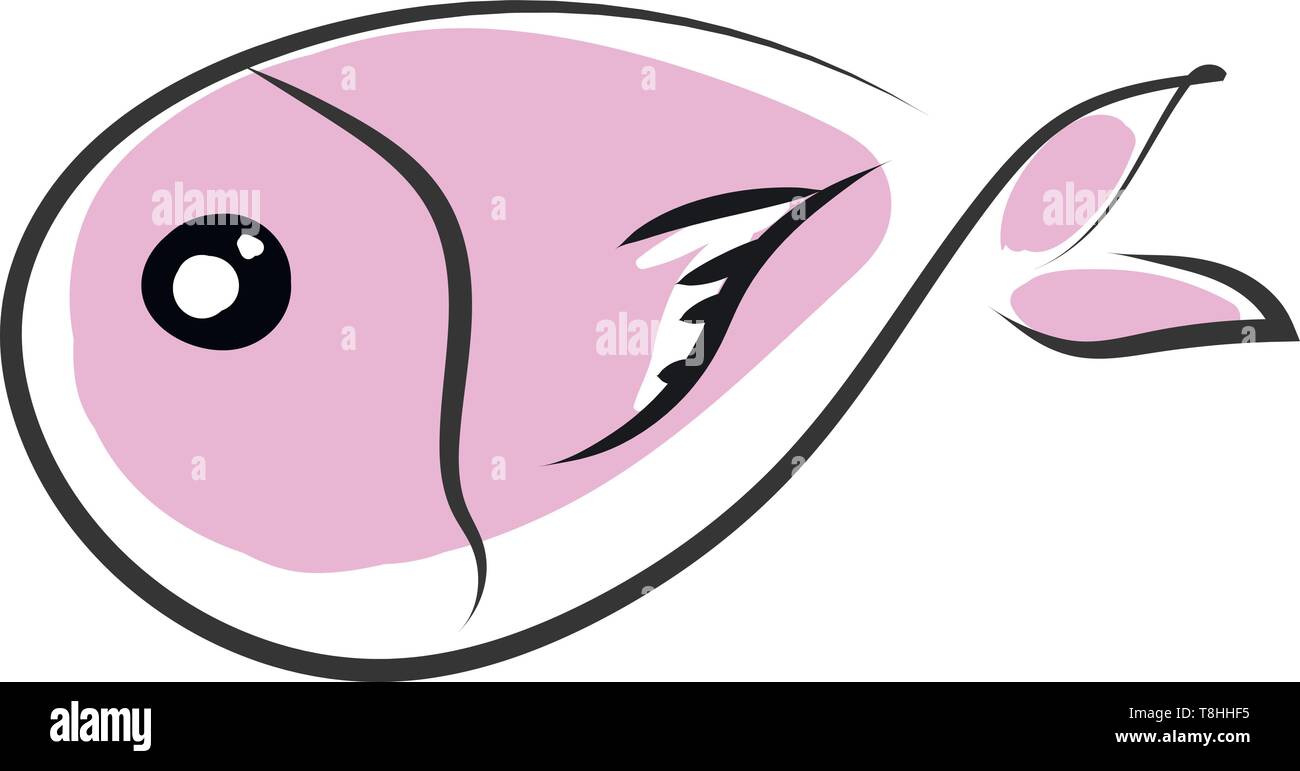 Ein Beispiel für eine rosa Fisch mit niedlichen Auge, Vector, Farbe, Zeichnung oder Abbildung. Stock Vektor