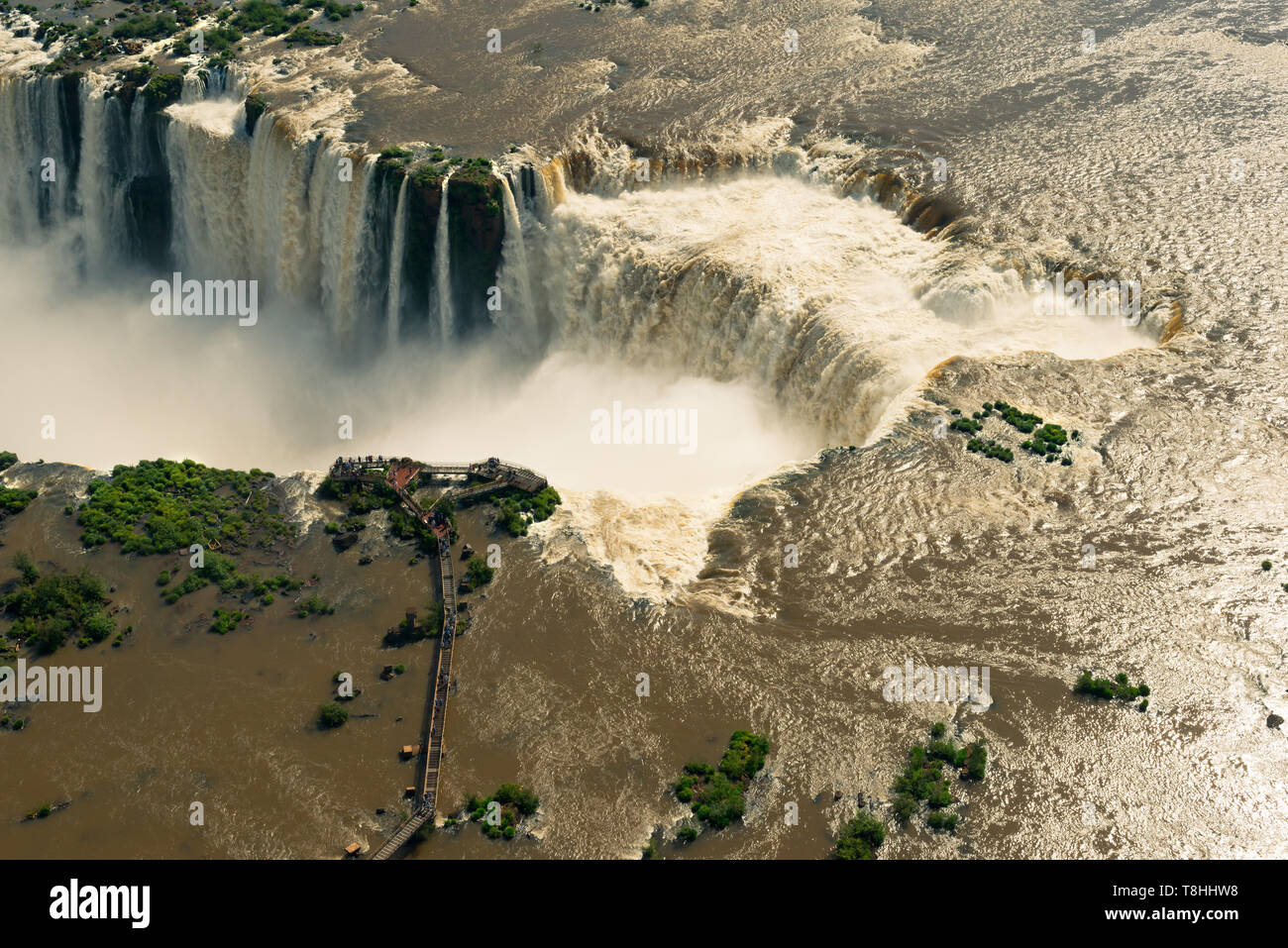 Luftaufnahme von Iguazu Wasserfälle an der Grenze zwischen Argentinien und Brasilien Stockfoto