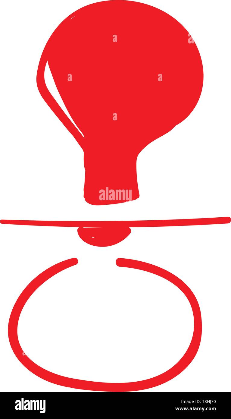 Ein kleines rotes baby Schnuller, Vector, Farbe, Zeichnung oder Abbildung. Stock Vektor