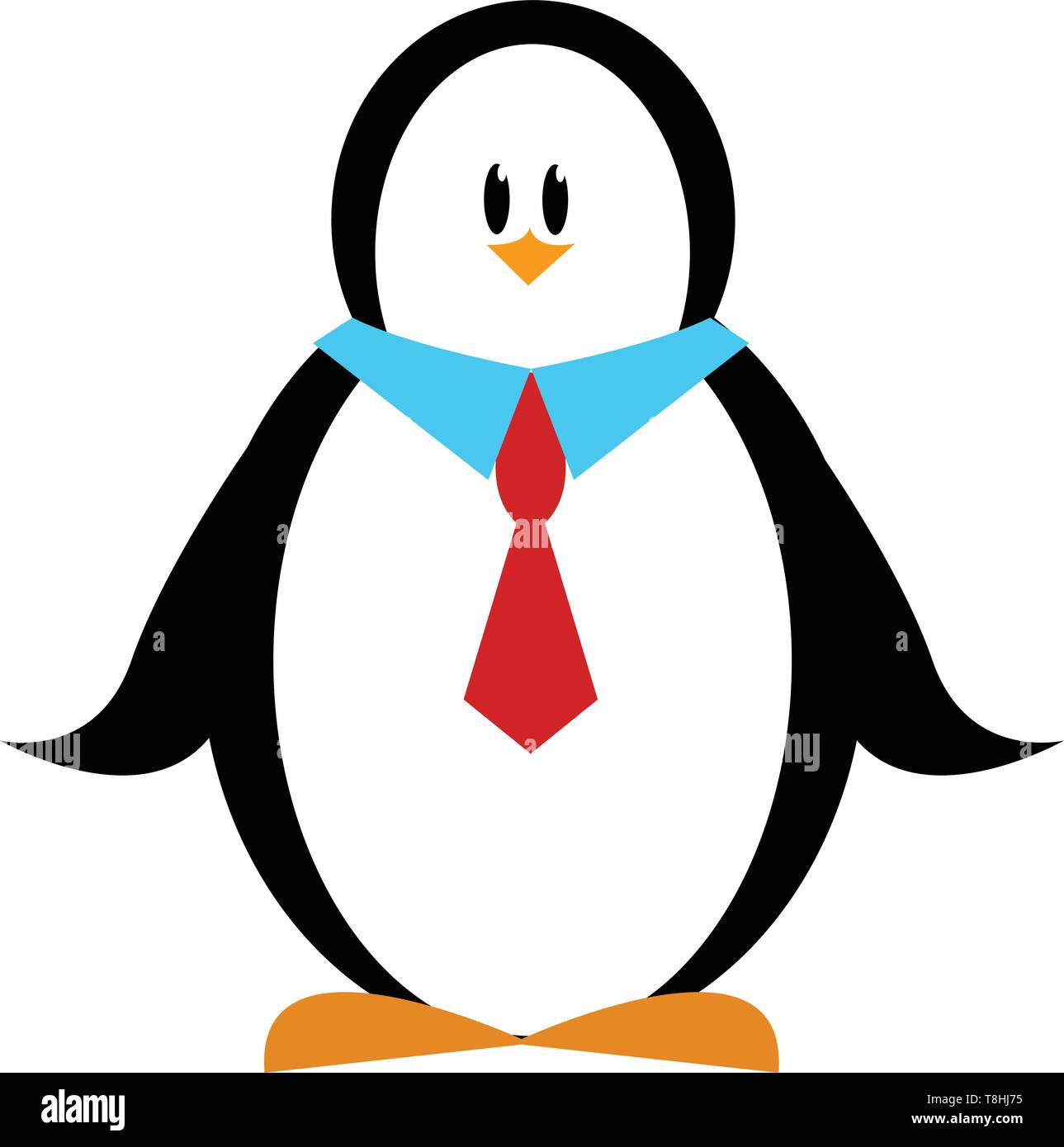Ein Niedliches Schwarz Und Weiss Pinguin Tragt Eine Rote Krawatte Vector Farbe Zeichnung Oder Abbildung Stock Vektorgrafik Alamy