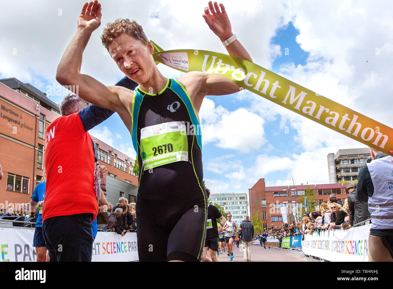 UTRECHT, Science Park, Sieger, Johan Horst, während Marathon Utrecht Stockfoto