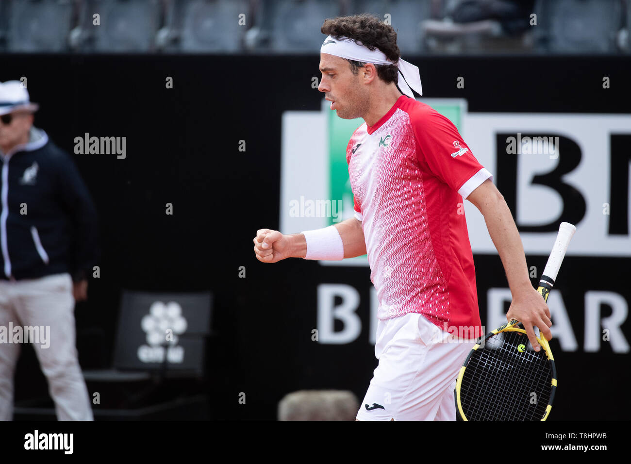 Rom, Italien. 13. Mai, 2019. Marco Cecchinato (ITA) feiert gegen Alex De Minaur (AUT) während Internazionali BNL D'Italia Italian Open auf dem Foro Italico, Rom, Italien Am 13. Mai 2019. Foto von Giuseppe Maffia. Credit: UK Sport Pics Ltd/Alamy leben Nachrichten Stockfoto