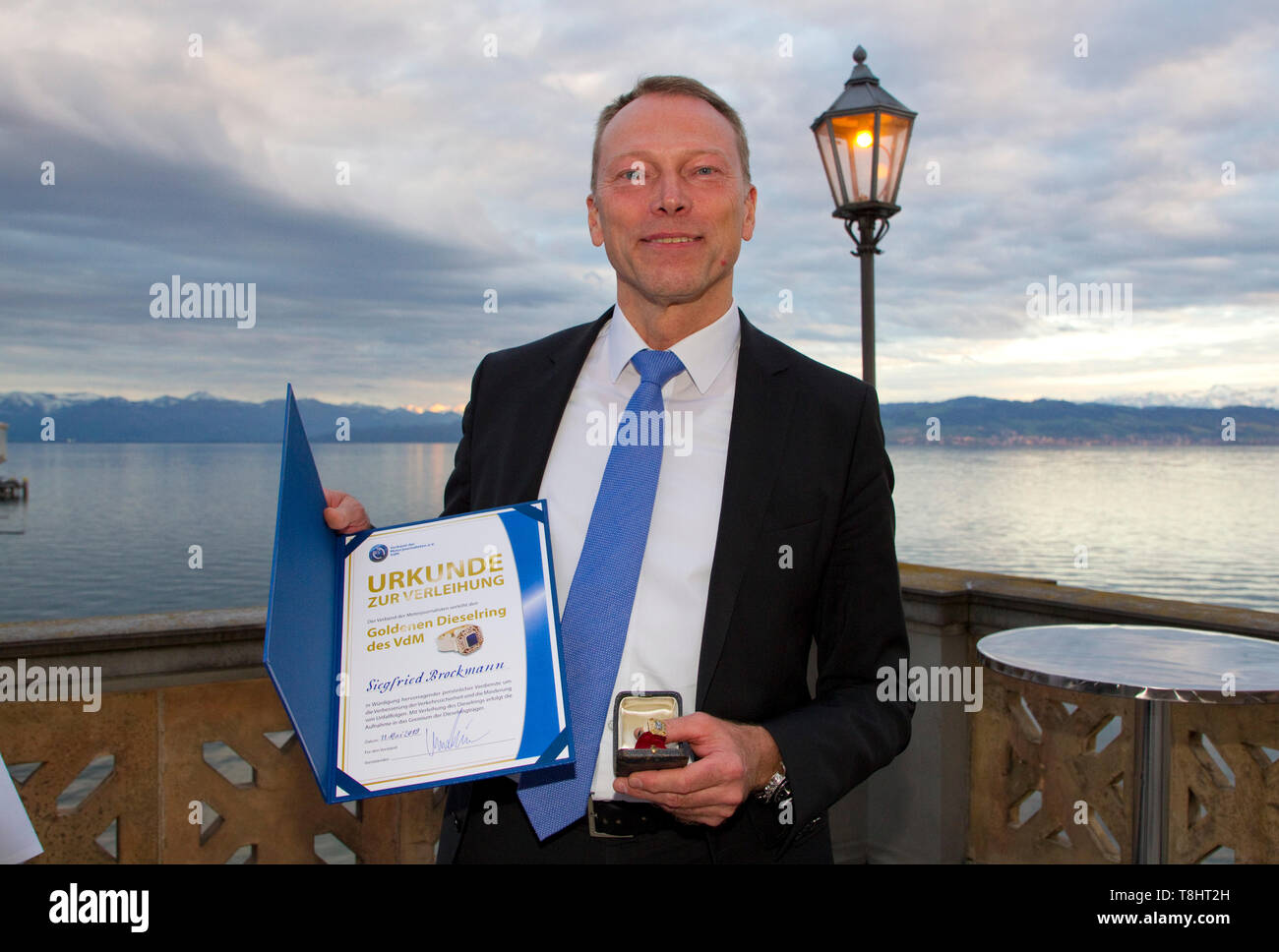 Langenargen, Deutschland. 10. Mai, 2019. Langenargen, Schloss Montfort - 10. Mai 2019: Der Verband der Motorjournalisten VdM verleiht den Goldenen Dieselring eine Siegfried Brockmann, Leiter der Unfallforschung der Versicherer UDV | Verwendung der weltweiten Kredit: dpa/Alamy leben Nachrichten Stockfoto