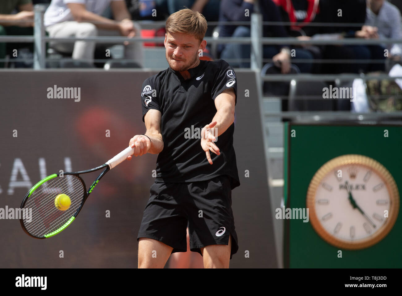 Rom, Italien. 14 Mai, 2019. David Goffin (BEL) in Aktion gegen Stan Wawrinka (SUI) während Internazionali BNL D'Italia Italian Open auf dem Foro Italico, Rom, Italien Am 13. Mai 2019. Credit: UK Sport Pics Ltd/Alamy leben Nachrichten Stockfoto