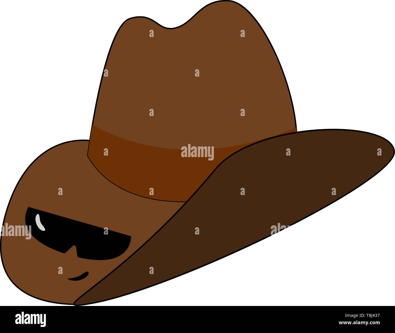 Eine Kuh Boy Hut in brauner Farbe, die groß ist, Vector, Farbe, Zeichnung oder Abbildung. Stock Vektor