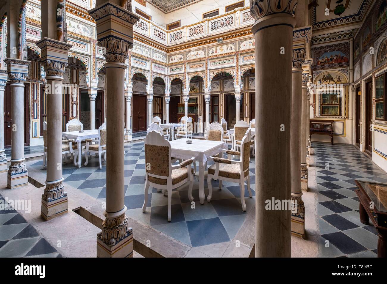 Indien, Rajasthan, Shekhawati Region, Mandawa, Heritage Mandawa Hotel Stockfoto