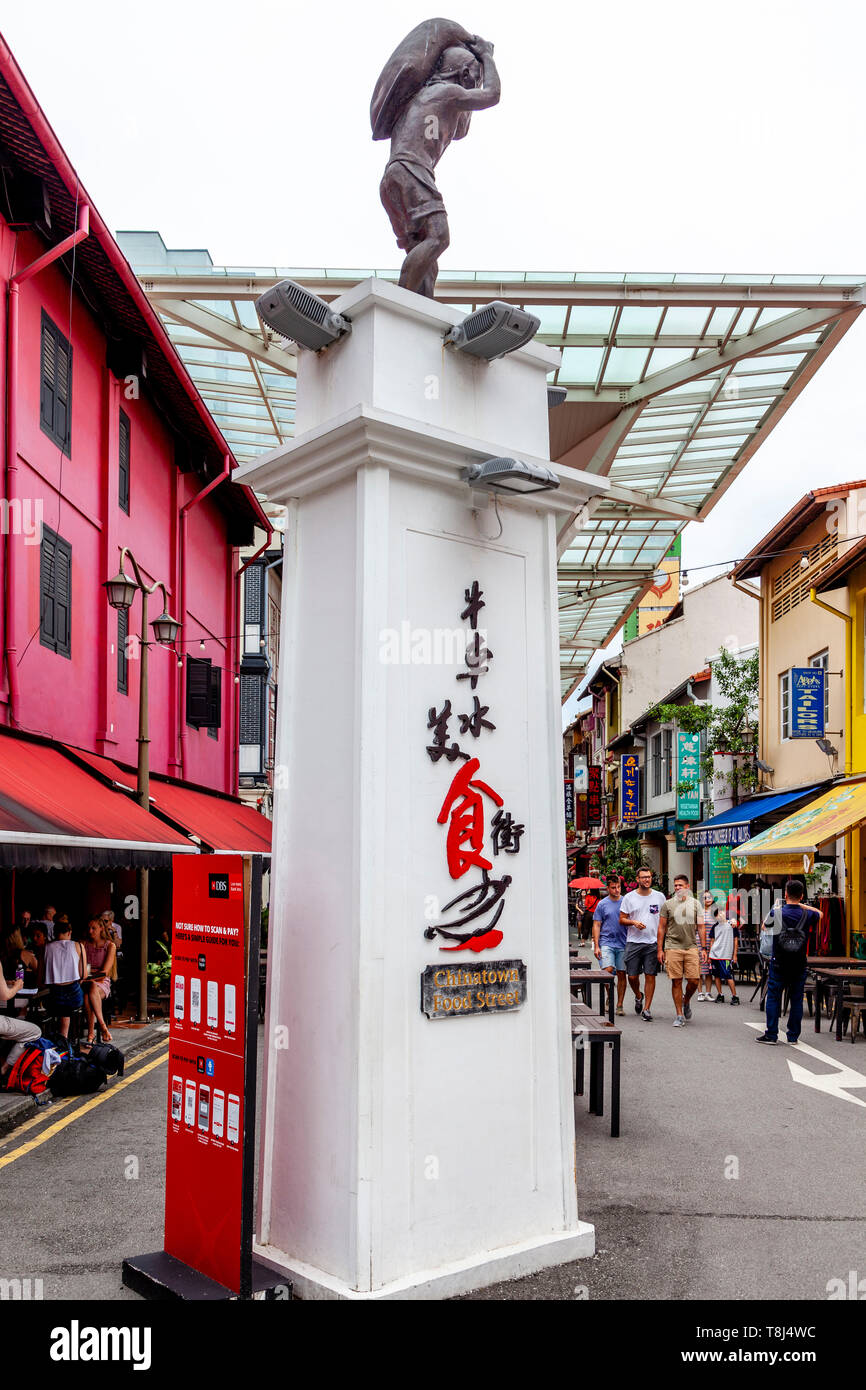 Chinatown Food Street Statue, Chinatown, Singapur, Südostasien Stockfoto