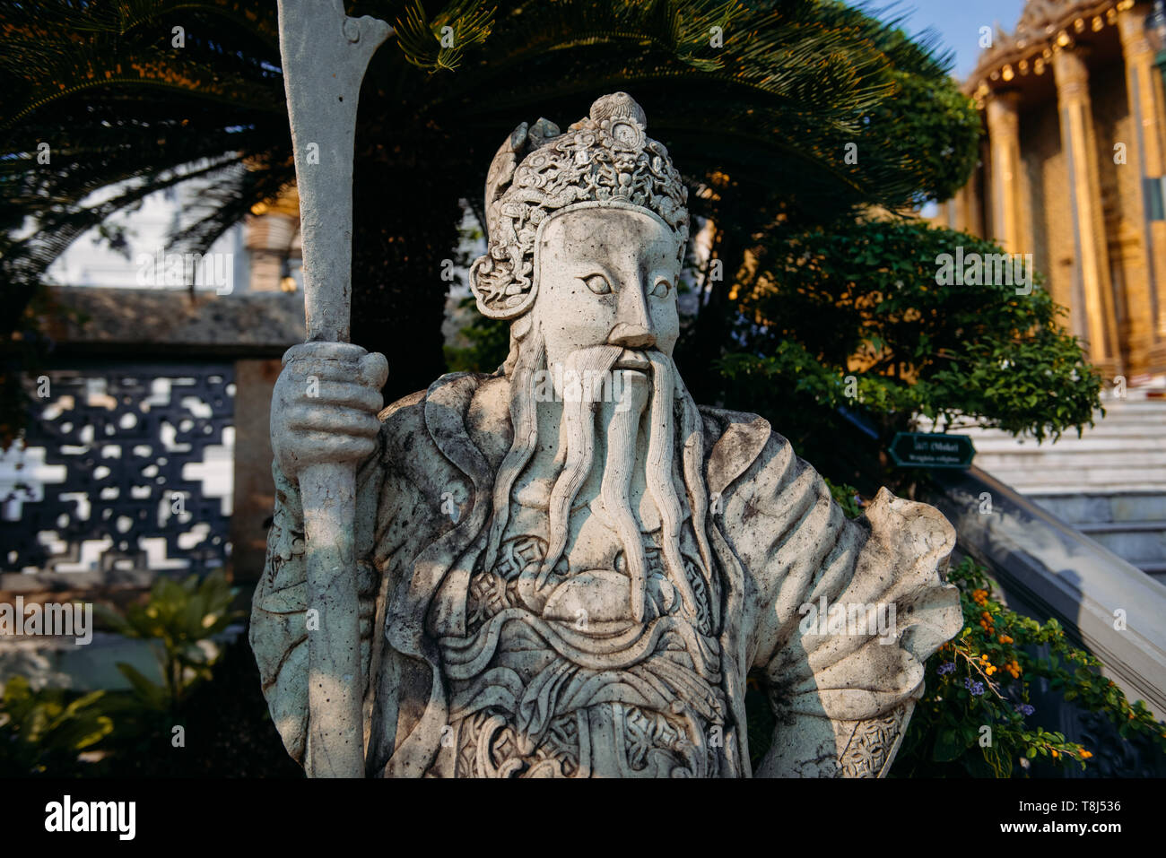 Nahaufnahme einer Statue, Wat Pho Tempel, Bangkok, Thailand Stockfoto