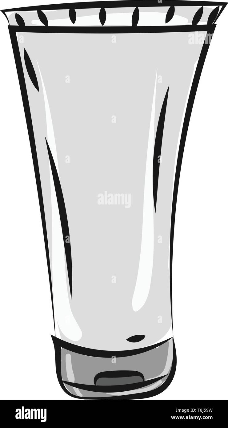 Ein graues tube Handcreme für Pflegende die hand Hautton, Vector, Farbe, Zeichnung oder Abbildung. Stock Vektor
