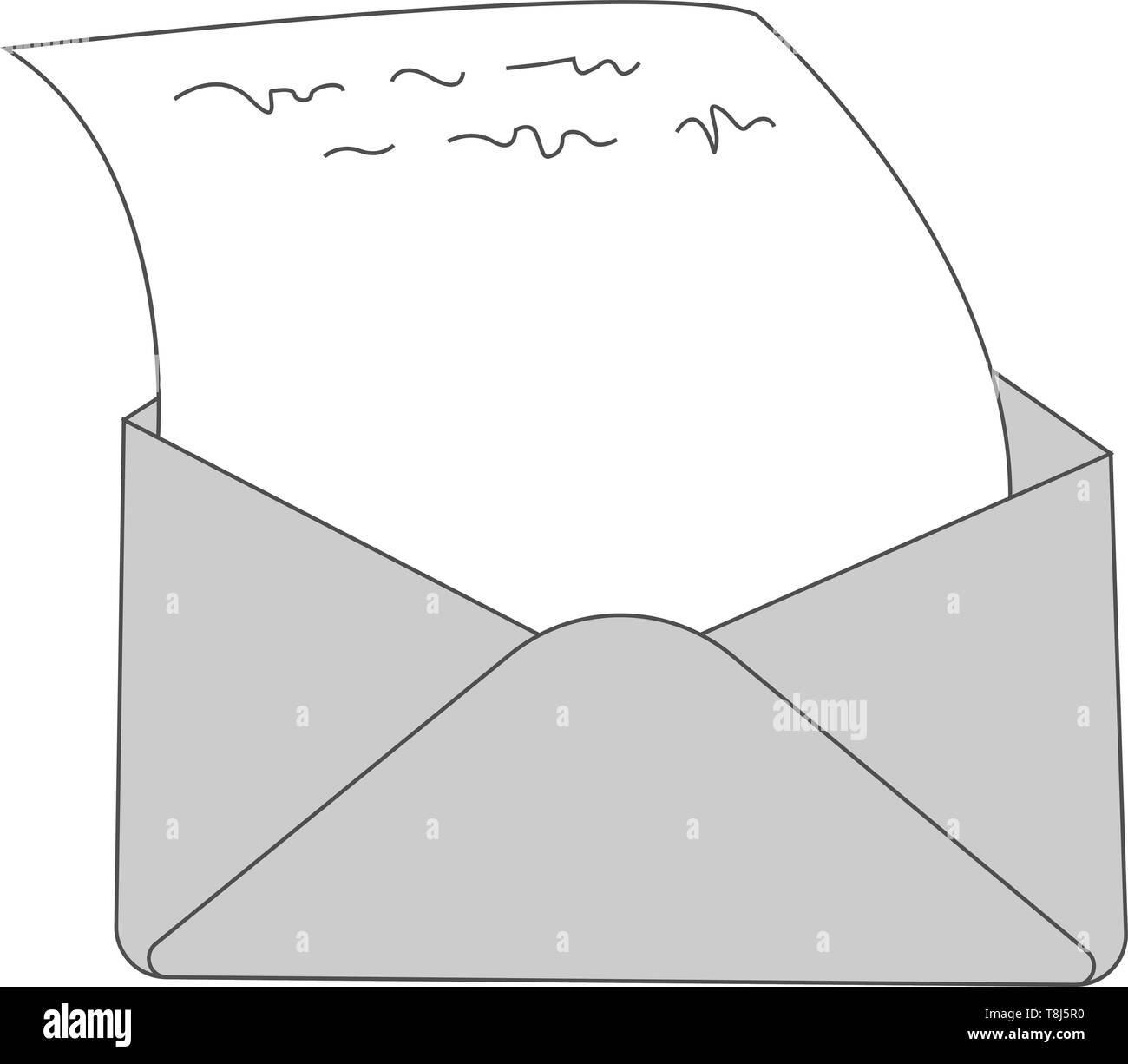 Einen Brief im Umschlag in grauer Farbe, Vector, Farbe, Zeichnung oder Abbildung. Stock Vektor