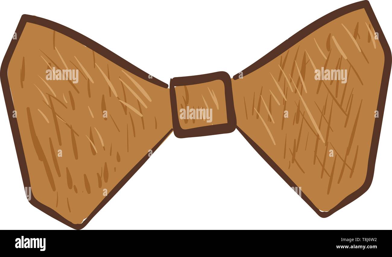 Einen Holzbogen, der einen Knoten mit zwei Schleifen gebunden, und zwei losen Enden, als Dekorative Bänder für Kostüme und Frisuren, Vector, Farbe Zeichnung verwendet wird oder Stock Vektor