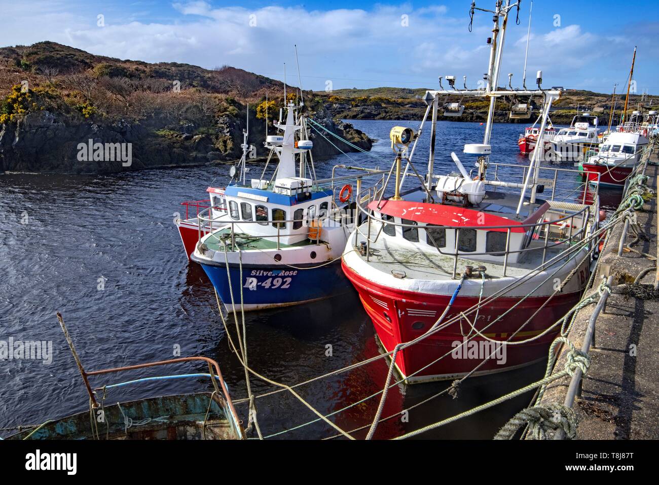 Irland, County Donegal, Bunbeg Hafen Stockfoto