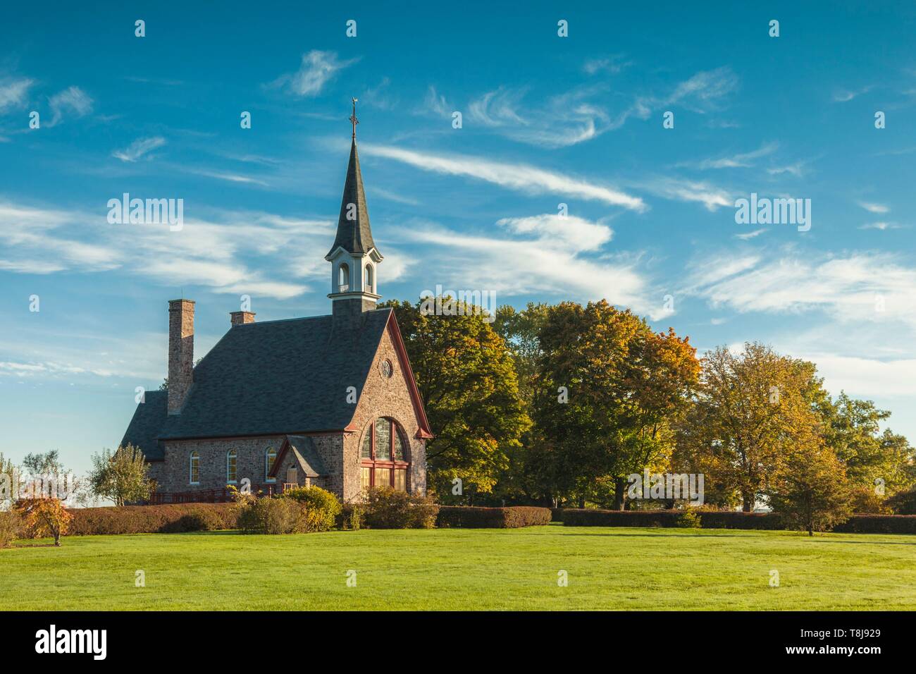 Kanada, Nova Scotia, Annapolis Valley, Grand Pre, Grand Pre National Historic Site, Ort der Deportation von Kanada's frühen French-Acadians vom Englischen, Gedächtniskirche Stockfoto