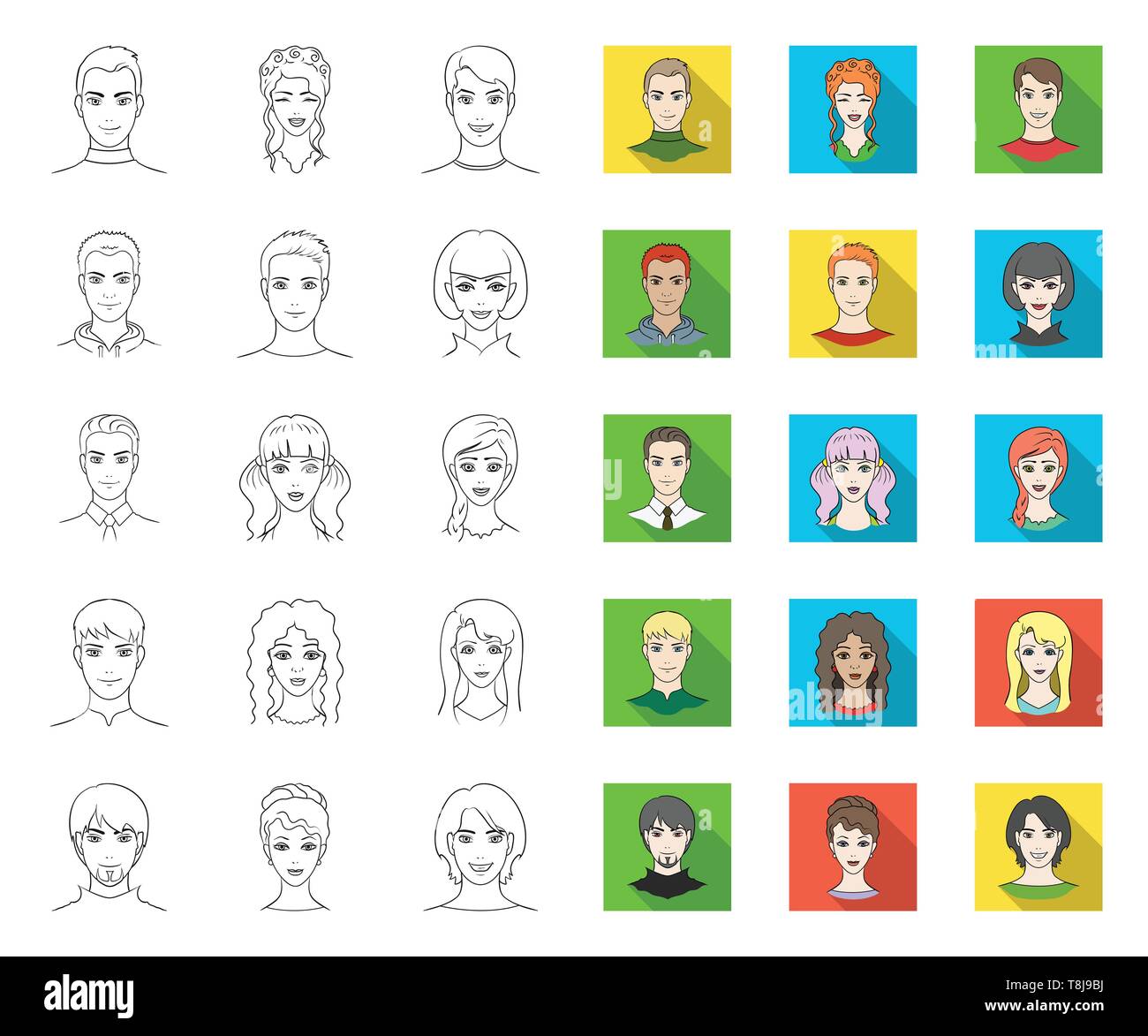 Aussehen, Kunst, Athlet, Avatar, Glatze, Bart, Junge, Sammlung, Design, Kleid, Gesicht, Mimik, Mode, Mädchen, Gläser, Großvater, Großmutter, Frisur, Kopf, menschliche, Icon, Illustration, isoliert, Logo, Mann, Schnurrbart, Outline, Flachbild, Außen, Menschen, Personen, Portrait, Satz, Zeichen, Stiefvater, Stiefmutter, Stil, Symbol, Lehrer, Riegel, Benutzer, Vector, Web, Frau, Arbeiten, Vektor, Vektoren, Stock Vektor