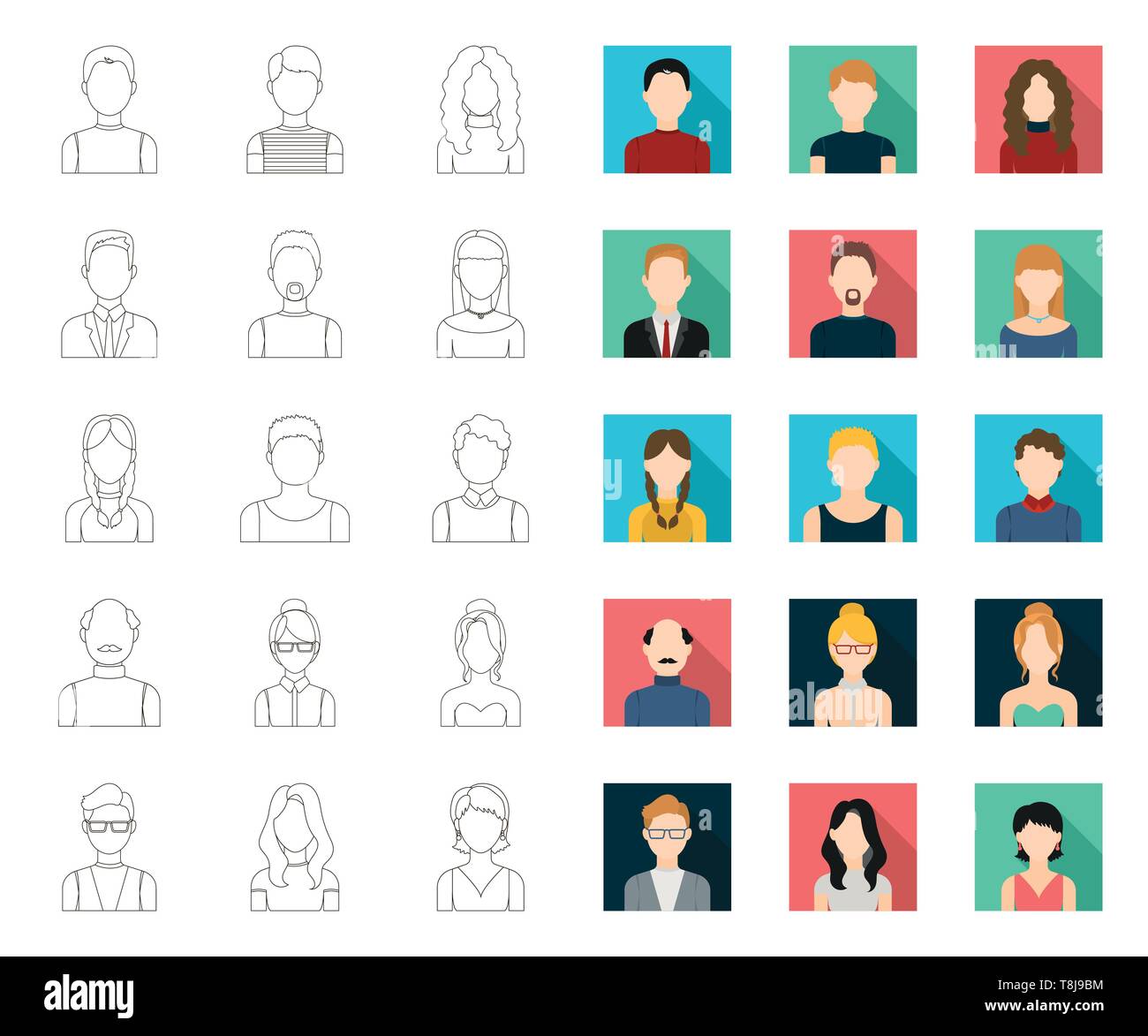 Aussehen, Kunst, Athlet, Avatar, Glatze, Bart, Junge, Sammlung, Design, Kleid, Gesicht, Mimik, Mode, Mädchen, Gläser, Großvater, Großmutter, Frisur, Kopf, menschliche, Icon, Illustration, isoliert, Logo, Mann, Schnurrbart, Outline, Flachbild, Außen, Menschen, Personen, Portrait, Satz, Zeichen, Stiefvater, Stiefmutter, Stil, Symbol, Lehrer, Riegel, Benutzer, Vector, Web, Frau, Arbeiten, Vektor, Vektoren, Stock Vektor