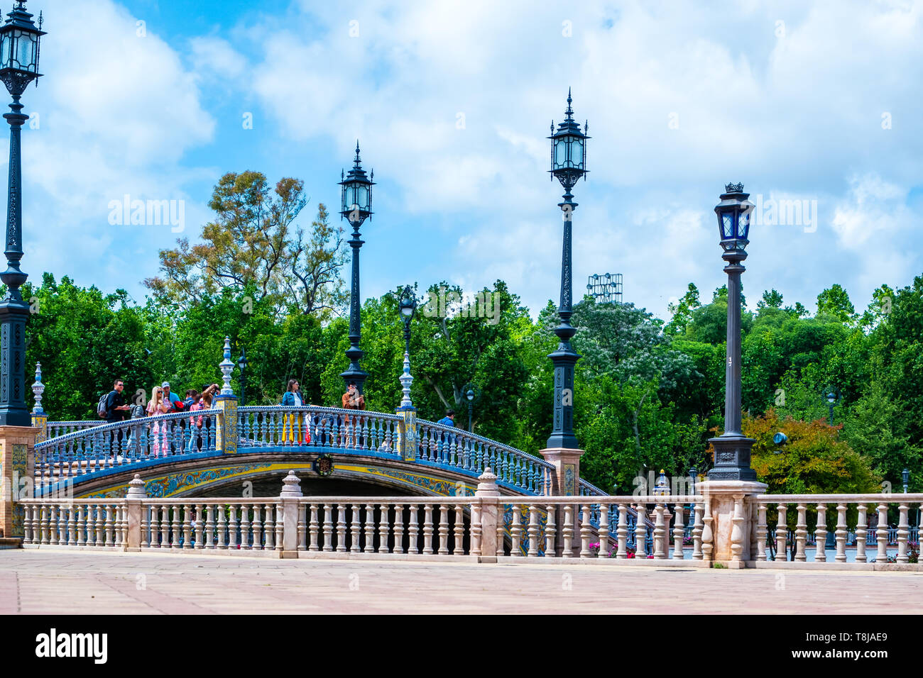 Sevilla Spanien am 8. Mai 2019 die Plaza de Espania ist ein Platz im Park in Sevilla Erbaut 1928 für die Ibero-Amerikanische Ausstellung 1929. Stockfoto