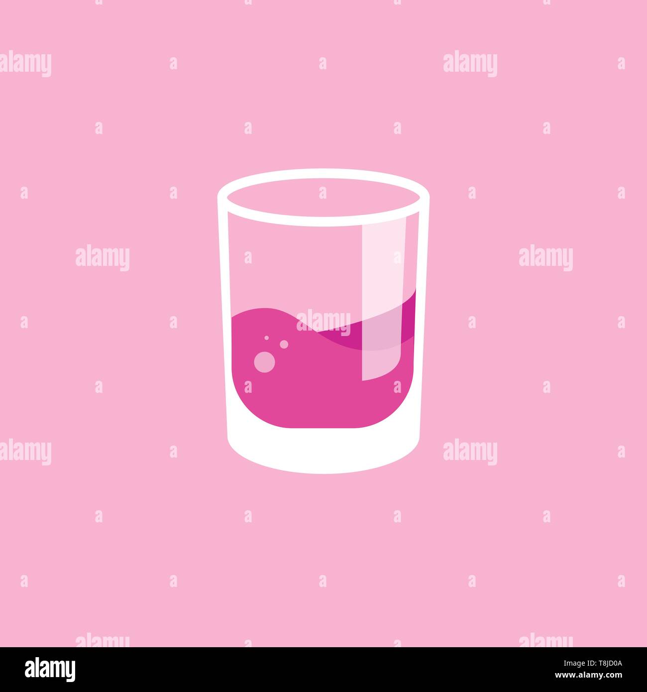 Ein lila dunklen Traubensaft in ein transparentes Glas, das schmeckt toll, Vector, Farbe, Zeichnung oder Abbildung. Stock Vektor