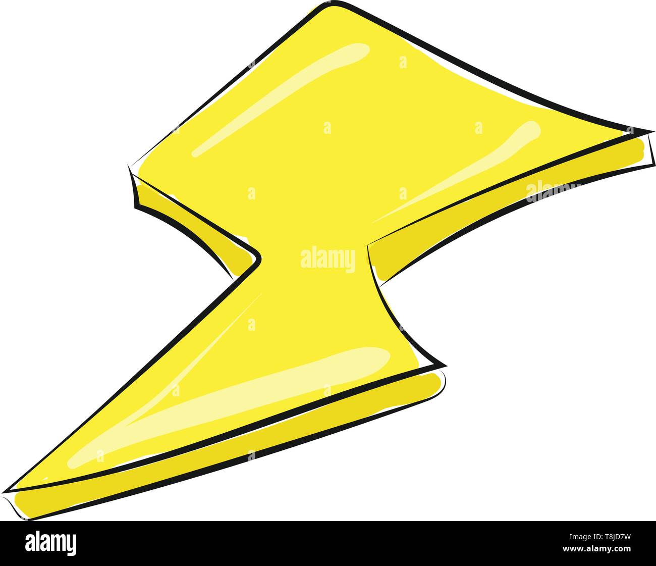 Zeichnung der Farbe gelb Blitz, Vector, Farbe, Zeichnung oder Abbildung. Stock Vektor