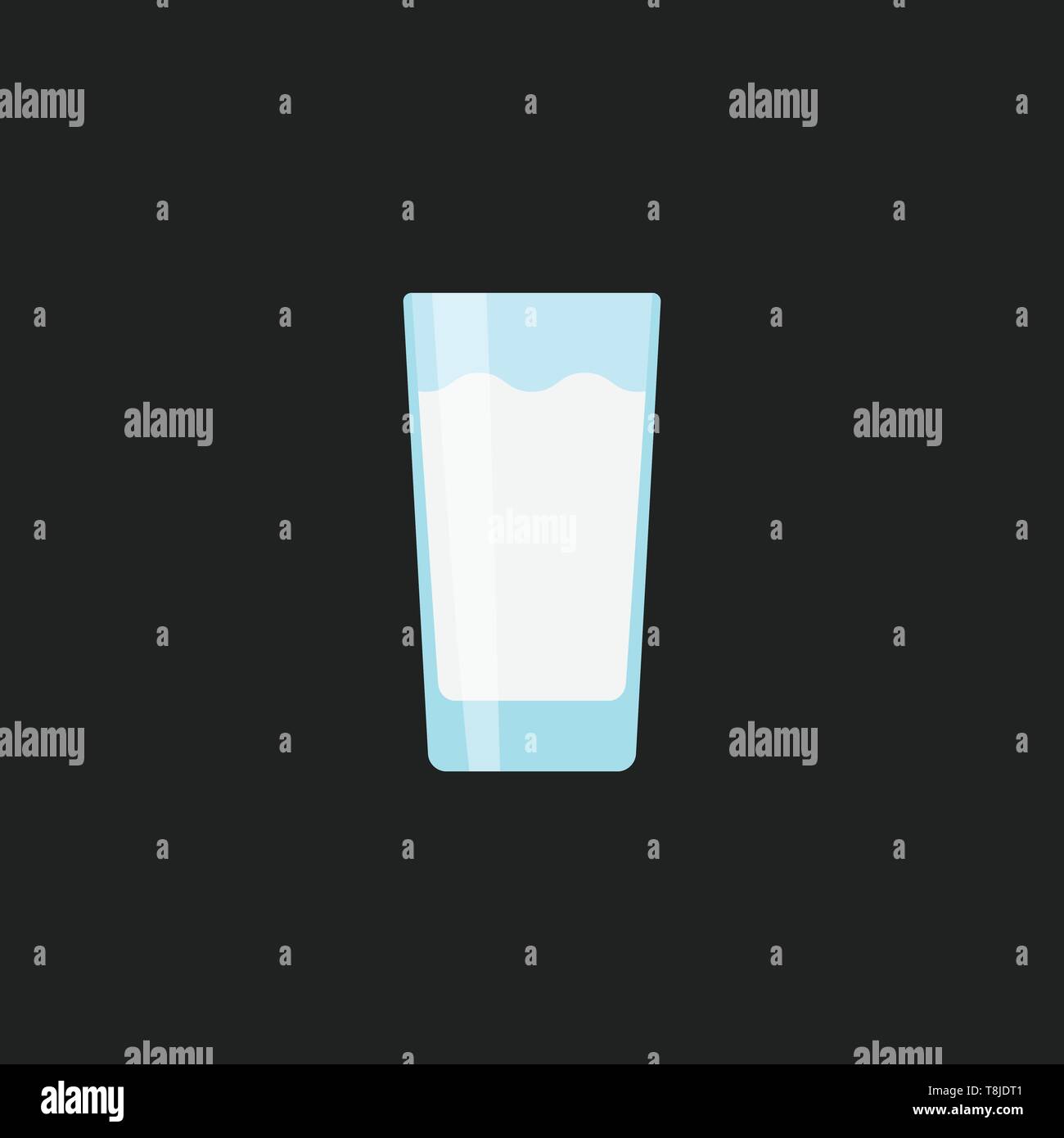 Milch in durchsichtigen Glas als ein leckeres und gesundes Getränk, Vector, Farbe, Zeichnung oder Abbildung verwendet. Stock Vektor