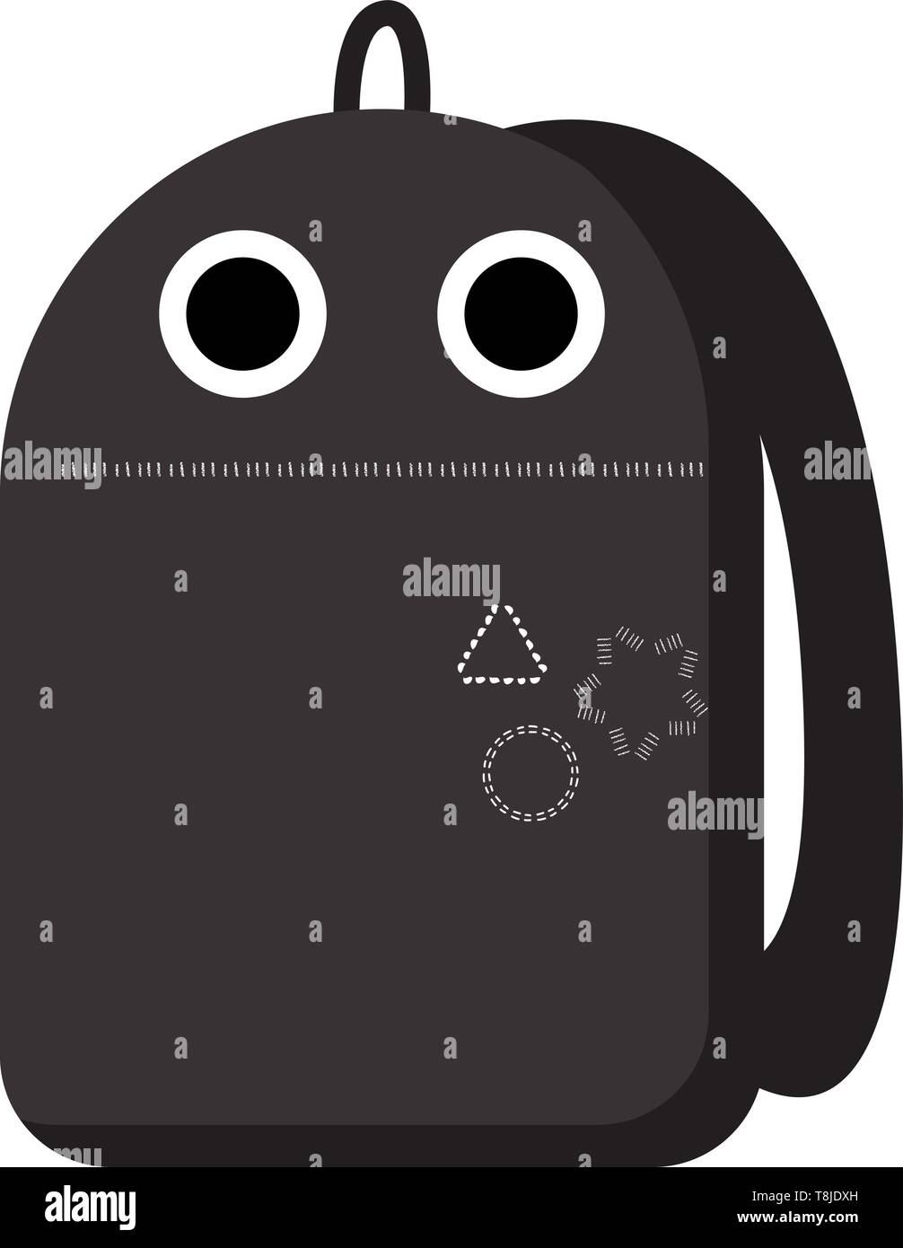 Ein Monster back pack in der Farbe schwarz mit einem Griff, Vector, Farbe, Zeichnung oder Abbildung. Stock Vektor