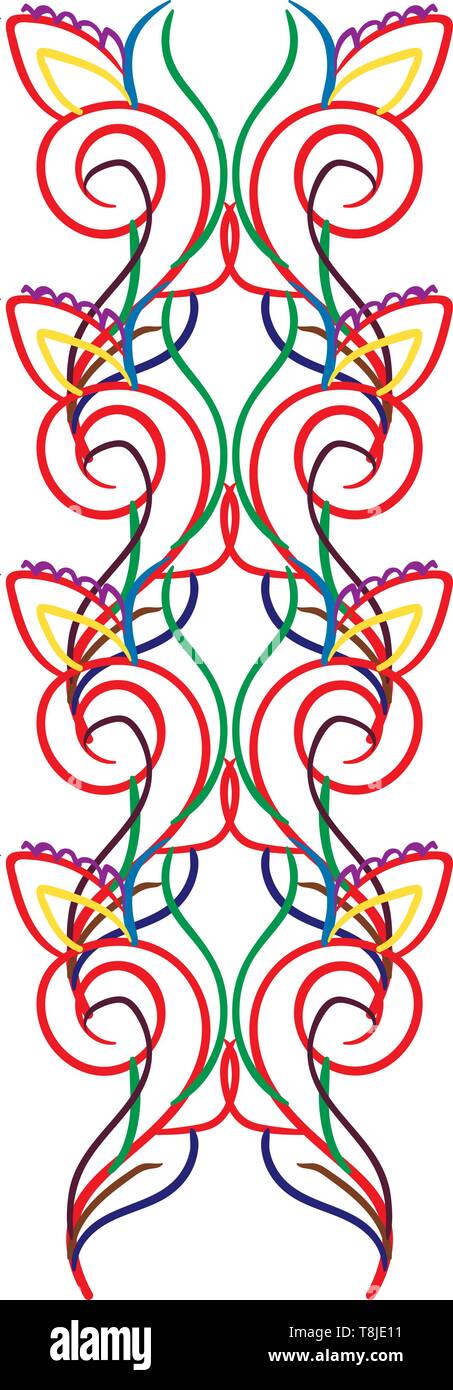 Multi-farbigen Ornamenten, Lila, Gelb, Blau, Grün, Rot, Vector, Farbe, Zeichnung oder Abbildung. Stock Vektor Multi-farbigen Ornamenten, Lila, Gelb, Blau, Grün, Rot, Vector, Farbe, Zeichnung oder Abbildung. Stock Vektor