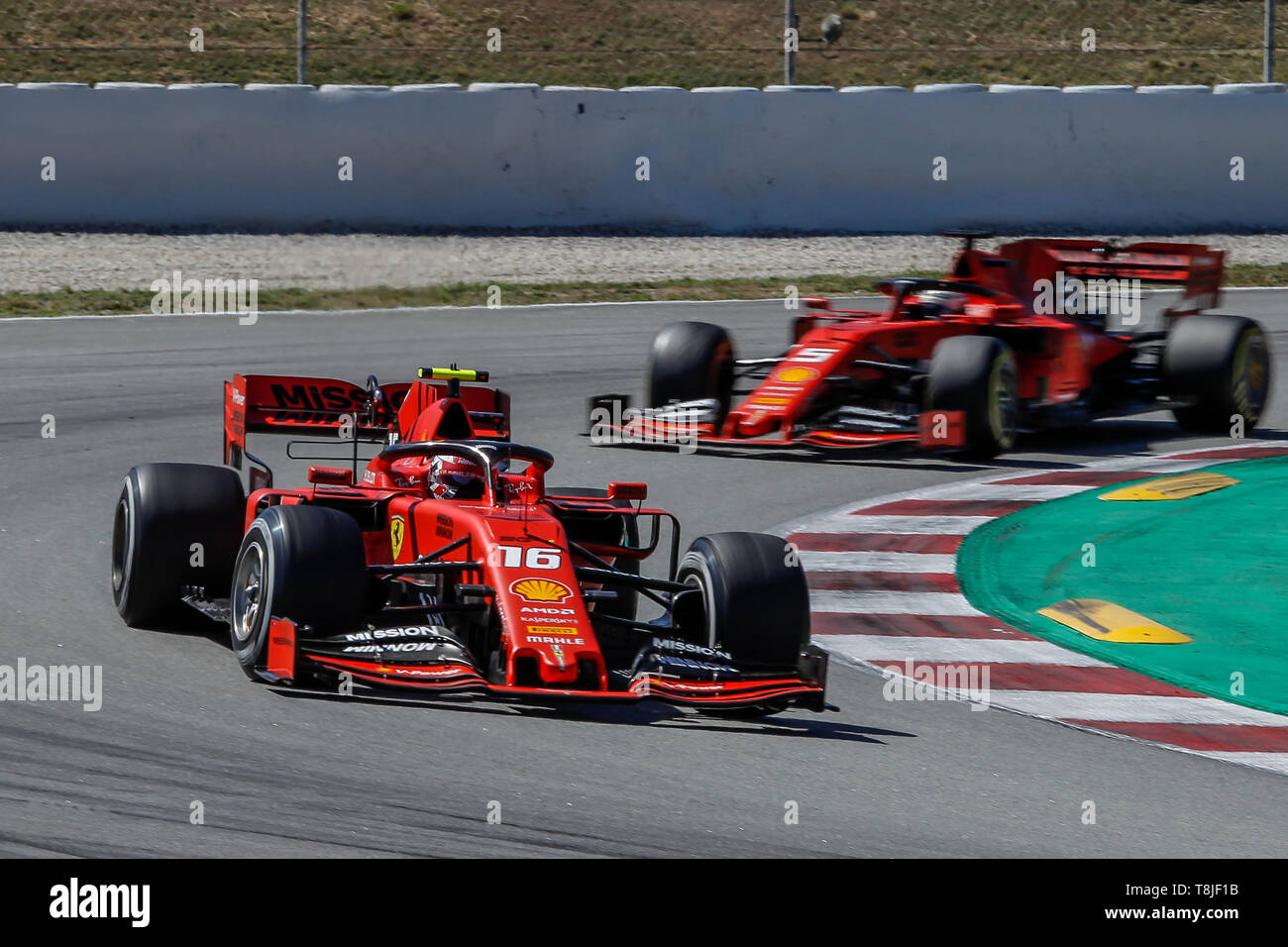 F1 Welt Champioship 2019. Grand Prix von Spanien. Barcelona, 9.-12. Mai 2019. Charles Leclerc und Sebastian Vettel, Ferrari. Stockfoto