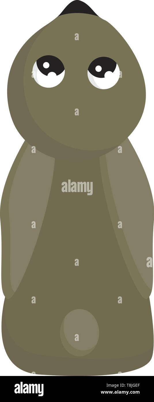 Ein sitzender Hase mit zwei großen Augen und einen buschigen Schwanz, Vector, Farbe, Zeichnung oder Abbildung. Stock Vektor